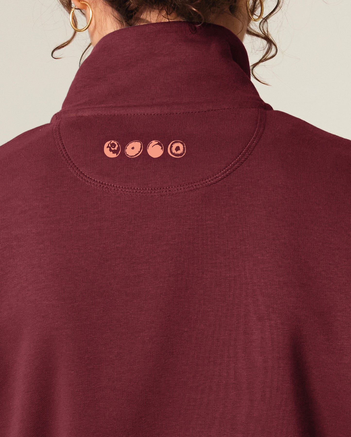 1/4-Zip Pulli Burgundy-Rot