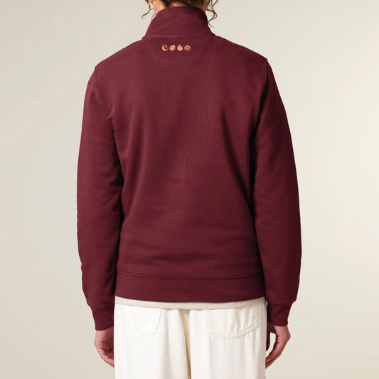 1/4-Zip Pulli Burgundy-Rot